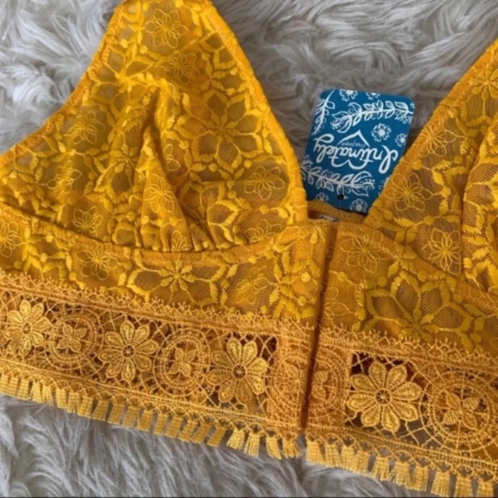 SOLD❌Free People bralette Ella floral mesh XS New With Tags - Picture 2 of 6